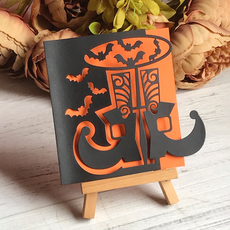 Zzz Cetakan Stensil Cutting Dies Motif Kelelawar Halloween Untuk Scrapbook / Craft Handmade DIY