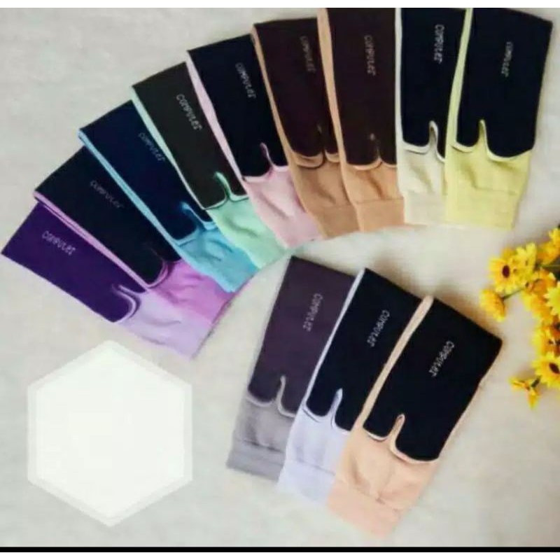 KAOS KAKI SHOCK WANITA JEMPOL muslimah/ kaos kaki hijab katun serap keringat cream kulit