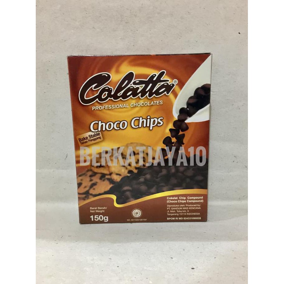 

Toko-Bahan-Kue- Colatta Choco Chips Compound Coklat Lancip Tahan Panggang 150 Gr Halal -Terlengkap-