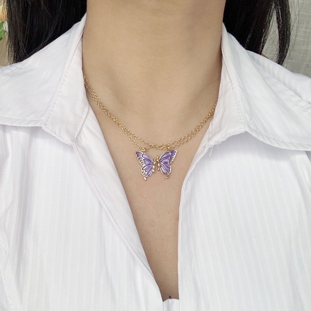 Kalung Desain Kupu-Kupu Gaya Korea Untuk Wanita