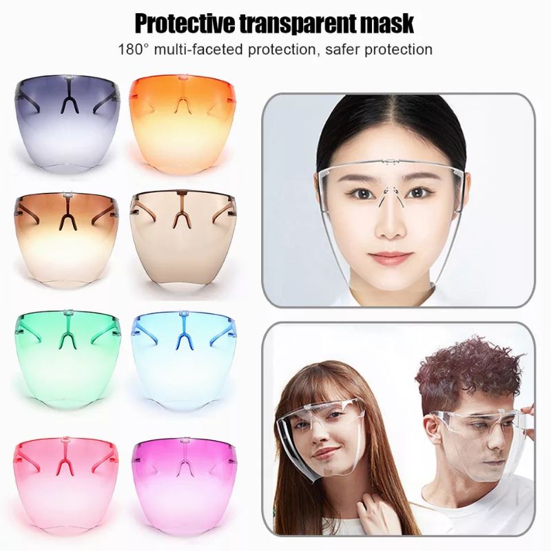 1PC MASKER PELINDUNG WAJAH TRANSPARAN FACE SHIELD AKRILIK FULL FACE KACAMATA OVERSIZE ANTI DEBU DROP