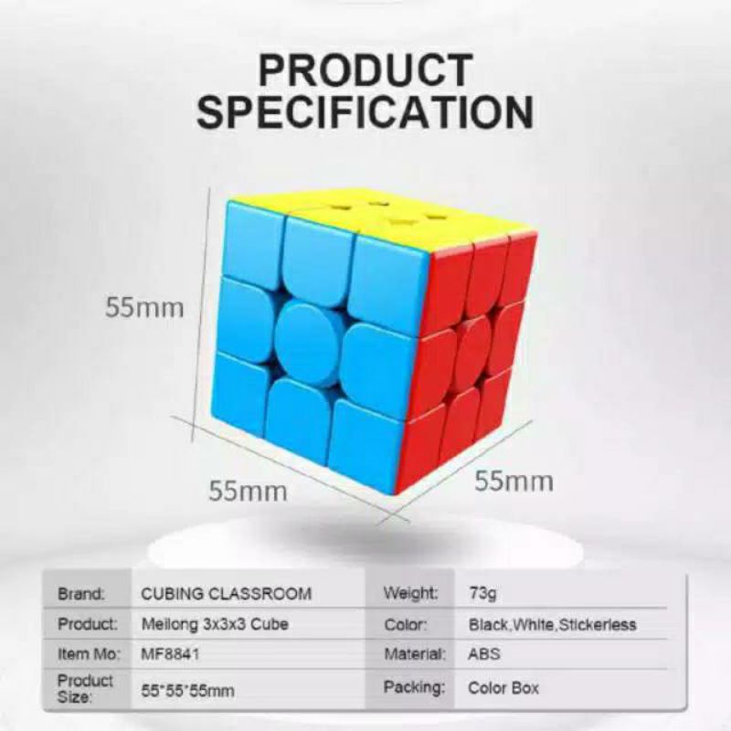 Rubik 3x3 Moyu Meilong 3x3 Stickerless ORIGINAL