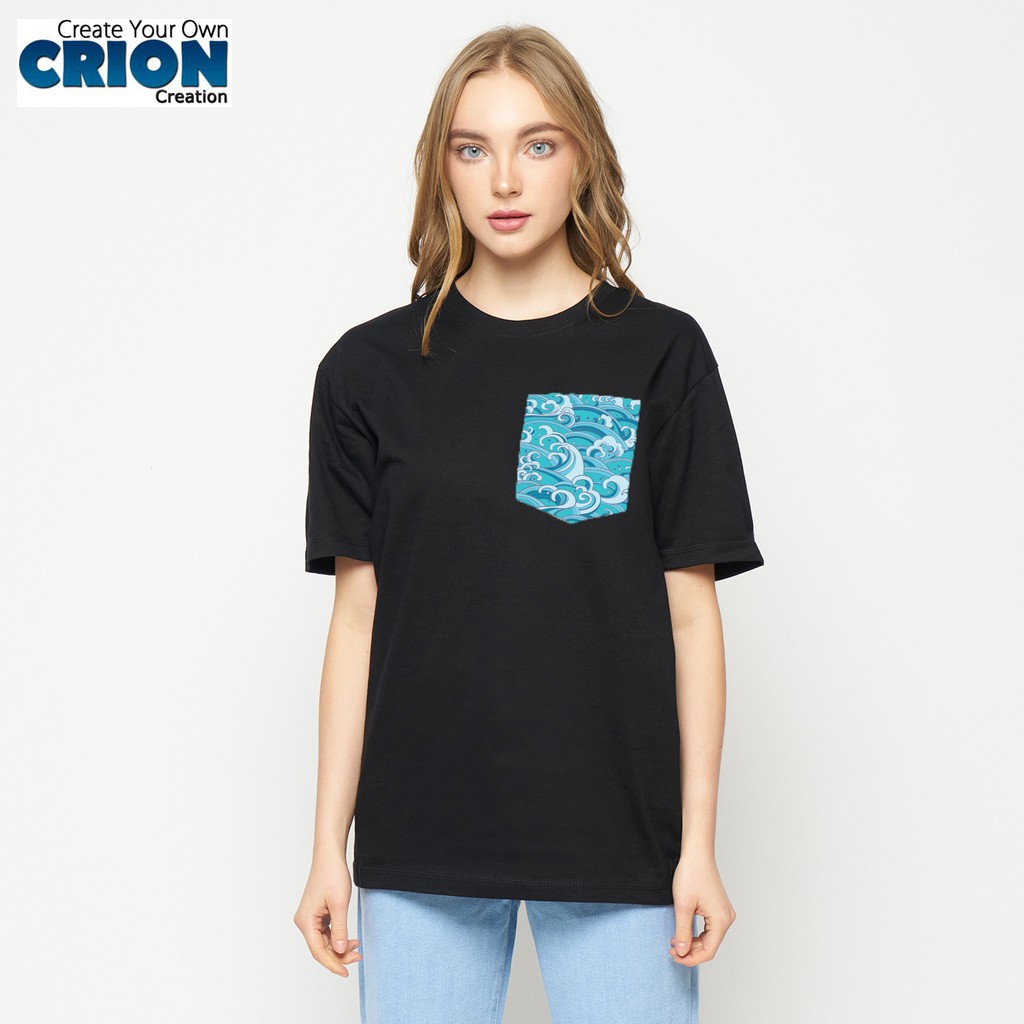 Crion Pocket series - Kaos Seri Wave motif dengan Kantong - By Crion