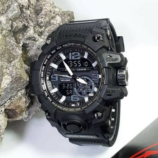Jam Tangan Sport Casio Gshock GG1000 Water Resist Renang - Hitam lis Abu
