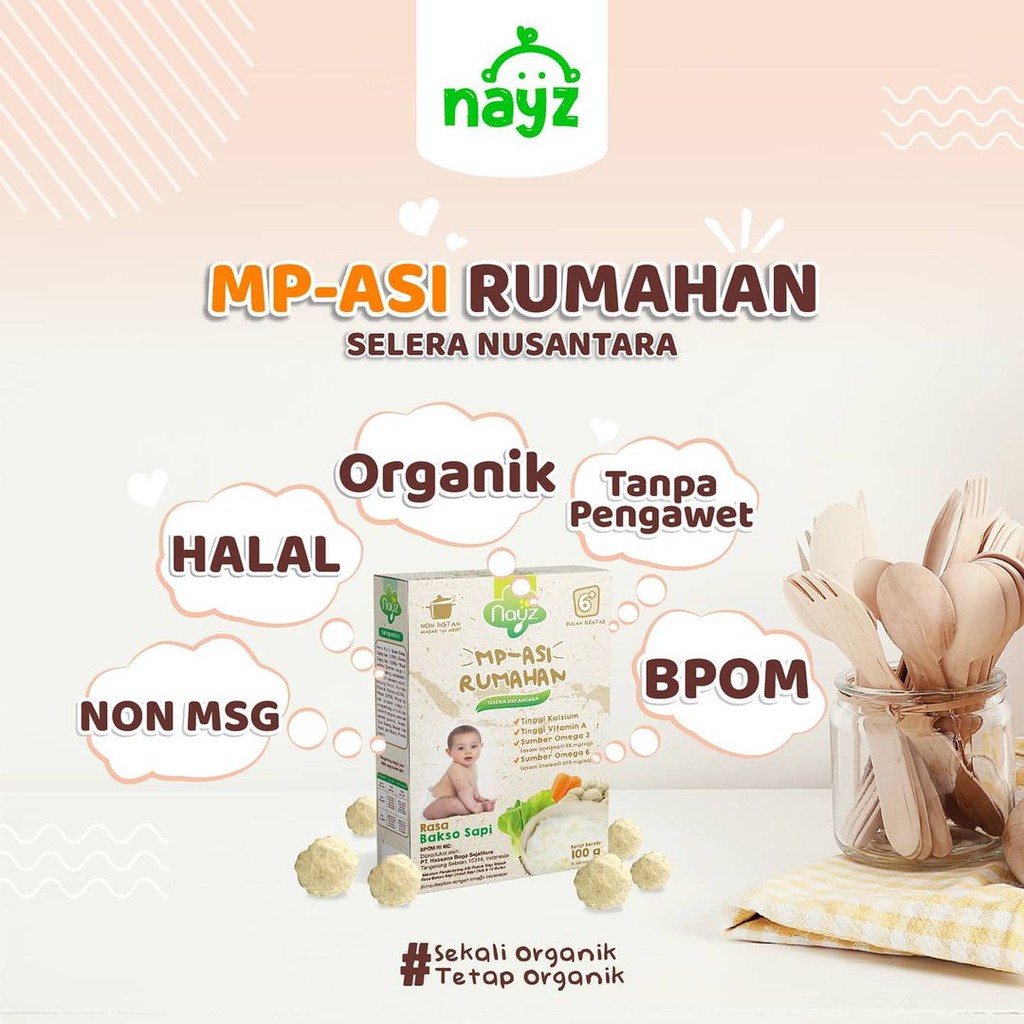 Nayz Mpasi Homemade Rasa Bakso Sapi 6+ 100 Gram - Kabakids Store