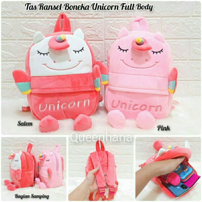 BAGPACK BONEKA / TAS RANSEL BONEKA UNICORN /TAS RANSEL ANAK