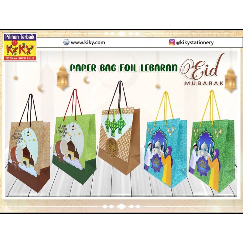 

KIKY EID MUBARAK GOODIE PAPER BAG KANTONG KERTAS TAS TALI IDUL FITRI