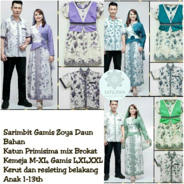 Sarimbit Batik Zoya Daun Couple Batik Family Gamis Batik Modern Seragam Batik Keluarga Batik Anak