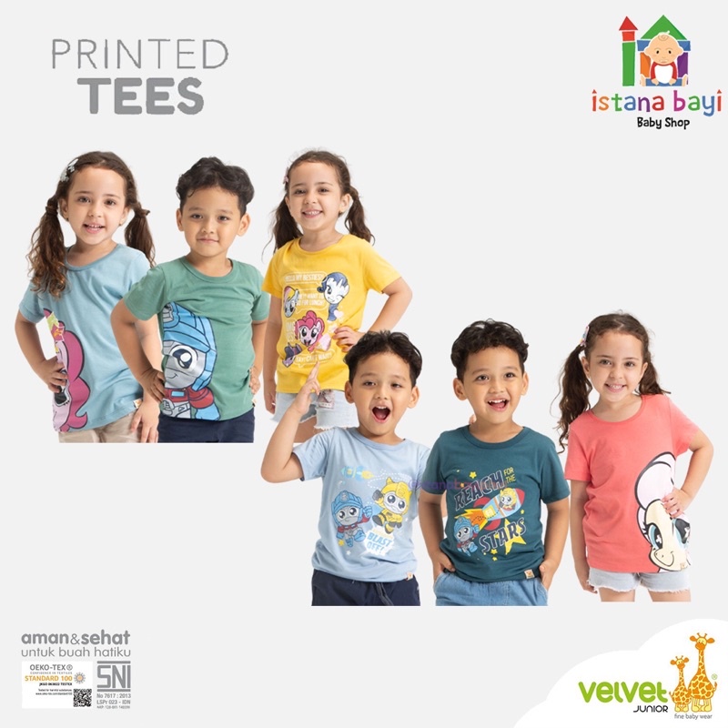 Velvet Junior Printed Tee / Kaos Anak Boy &amp; Girl - Kaoos anak murah#