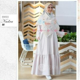 NADRA DRESS WHITE XL || Gamis Syari Original by Zizara