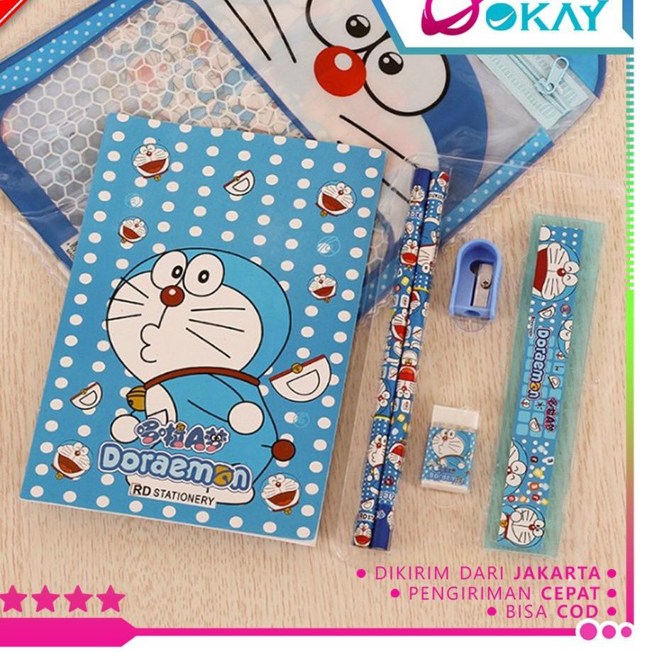 

PROMO 4.4 HO Stationery Set 6 in 1 Free Bag Alat Tulis Anak Sekolah Buku Pulpen Penghapus Pengaris I