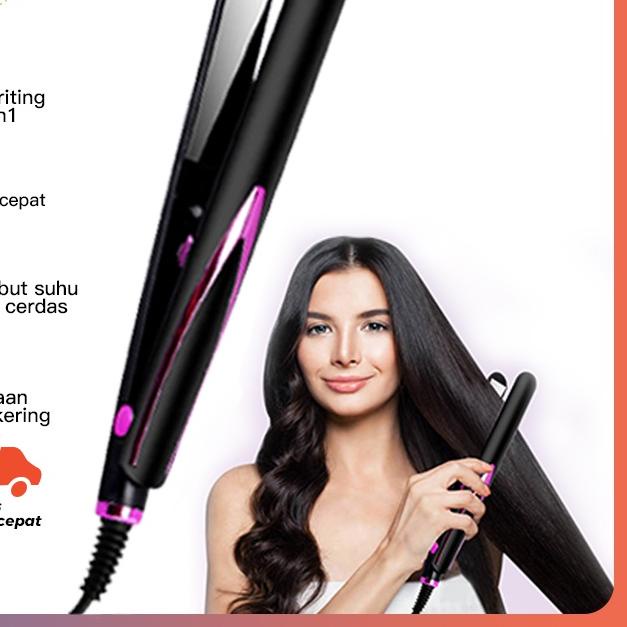 ➦ Catokan rambut lurus dan rambut keriting dua-dalam-satu catokan kriting/catokan heles alat keritin