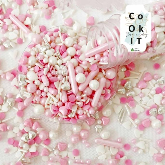 

Taburan Sprinkle Cake Dekorasi Kue Varian Pink Silver Mix