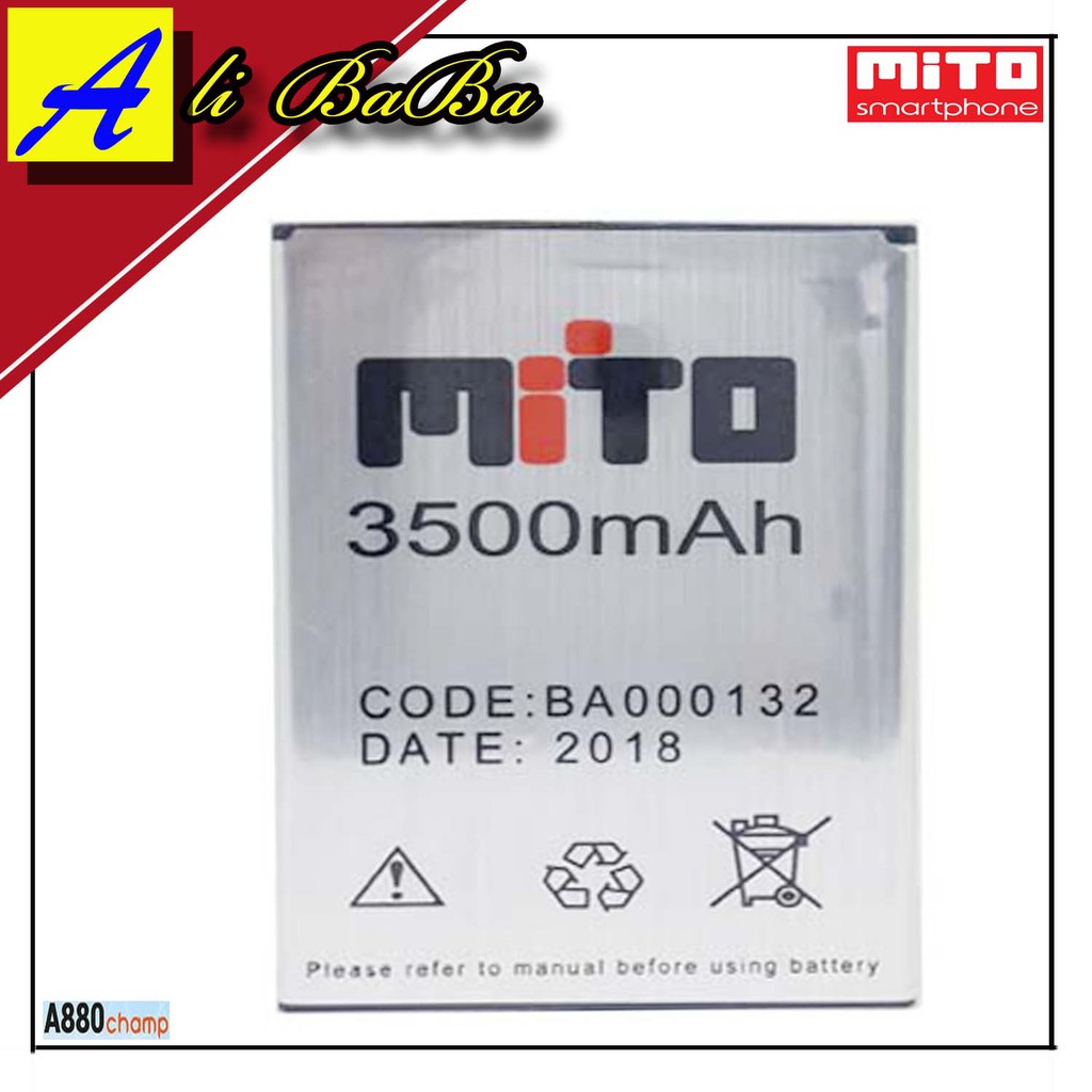 Baterai Handphone Mito A880 A990 Champ Double Power Mito BA-00132 Batre HP Mito Champ Battery Mito