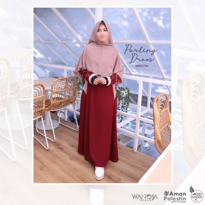 PERLING DRESS || Gamis Syari Original By Wanoja Hijab