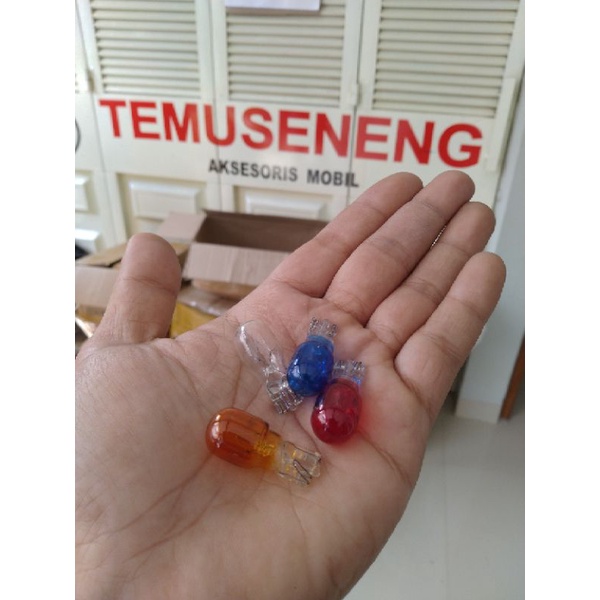 Lampu Bohlam T10 T13 Bohlam Tancap Warna Sen Sein Kota Mobil Motor 10Watt 12V 10W Model Tancep