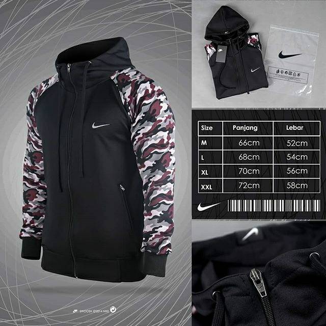 JACKET NIKE TRAINING FULL ZIPP (BLACK x MAROON CAMOUFLAGE)