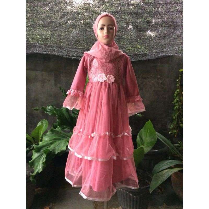 Baju Pesta Anak Muslim Perempuan gaun pesta anak gamis tutu anak baju muslim anak perempuan dress