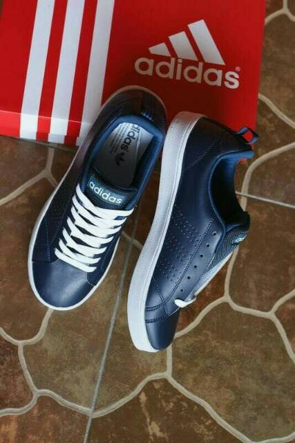 Sepatu Adidas Neo Advantage Grade Original Women Navy White Biru Dongker Sneakers Olahraga Cewek