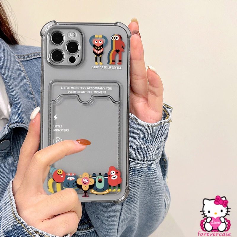 Casing Iphone 13 12 11 Pro Max X Xr Xs Max 6 7 8 6s Plus Motif Monster Kecil Transparan