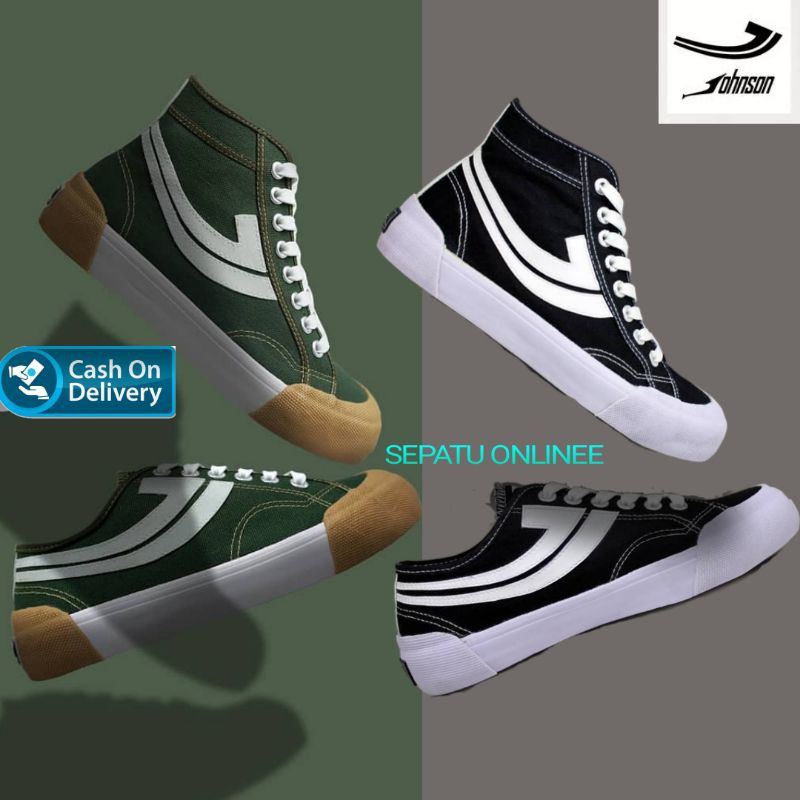 Sepatu Johnson Galaxy Pro Black White &amp; Green - Jhonson Original