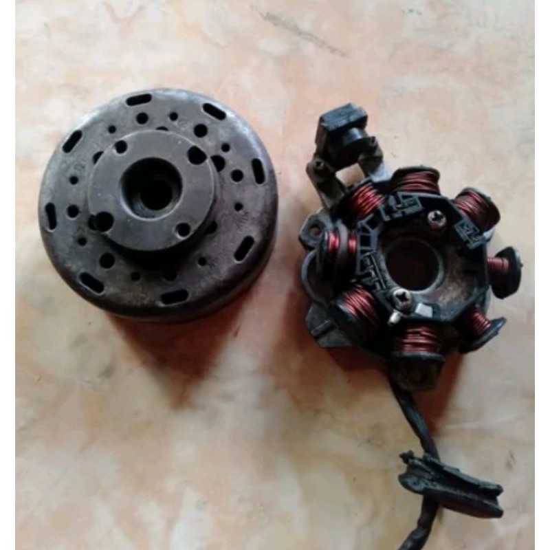 MAGHNET SET SPULL PENGAPIAN CDI SUZUKI SATRIA R 2 TAK ORIGINAL LEPASAN MOTOR