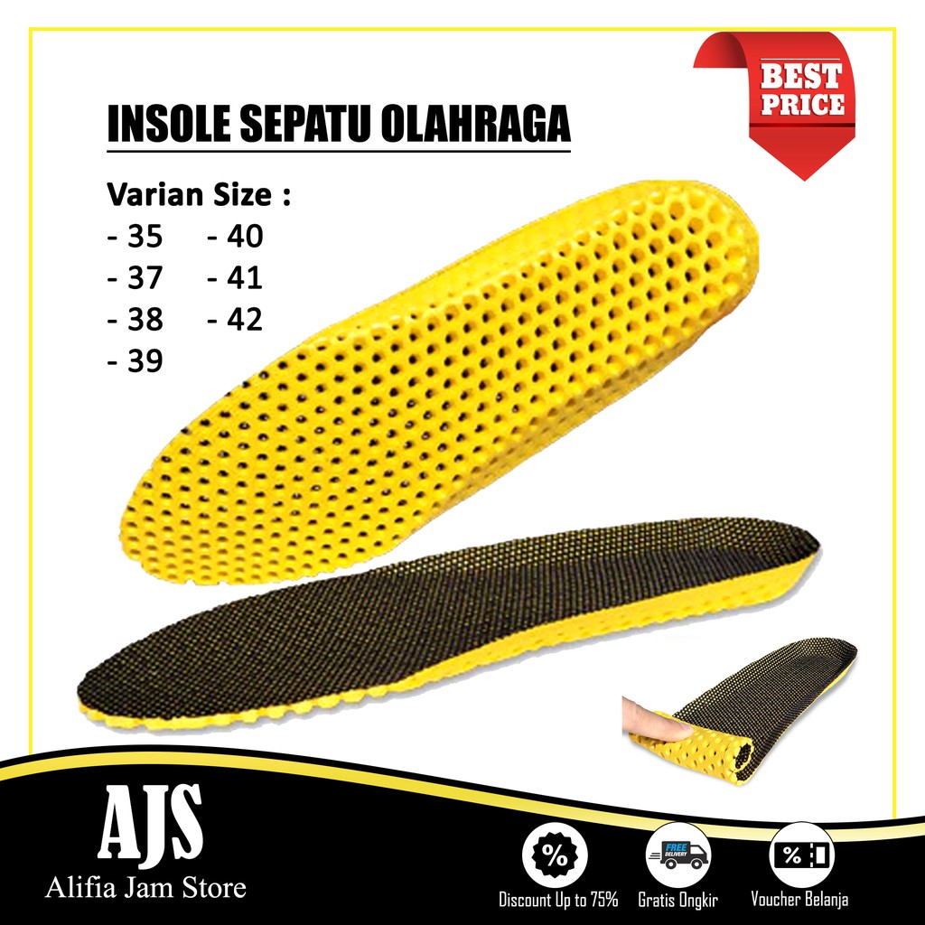 Insole Alas Kaki Sepatu Olahraga Sport Empuk Sneakers