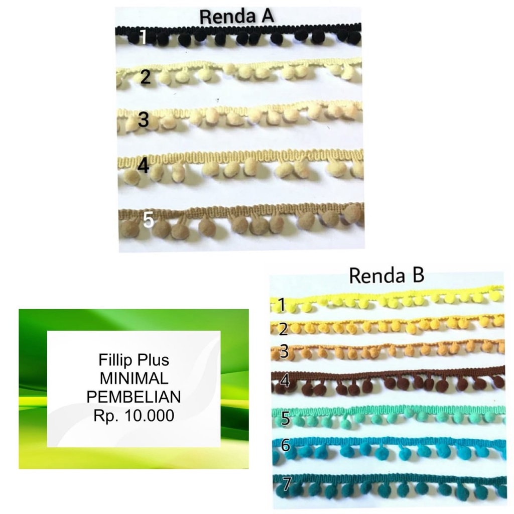 1 METER - RENDA POM POM | RENDA BAKSO