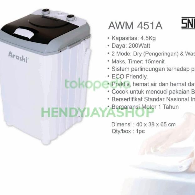 *:*:*:*:*] Mesin Cuci Mini Portable 4,5 kg Arashi