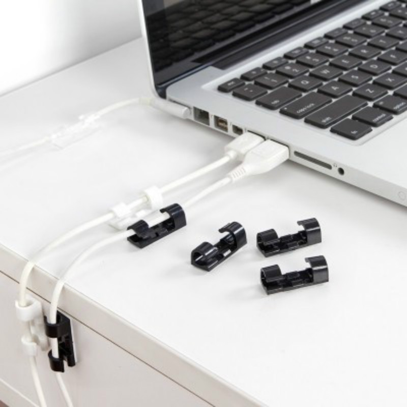 Klip Untuk Merapikan Kabel Organizer Cable Clip Isi 20 PCS Ada Warna Hitam Putih Transparent