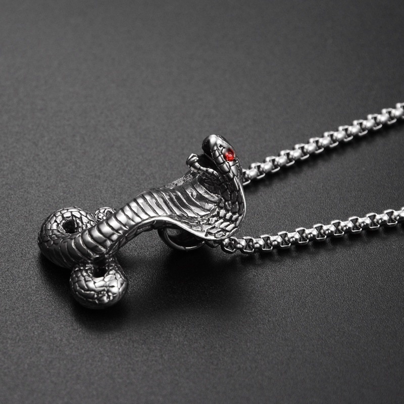 New men's fashion Cobra Pendant Necklace punk jewelry