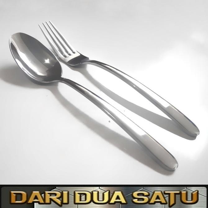 1 Set Sendok & Garpu Makan Hotel Stainless Tebal Dinner Spoon