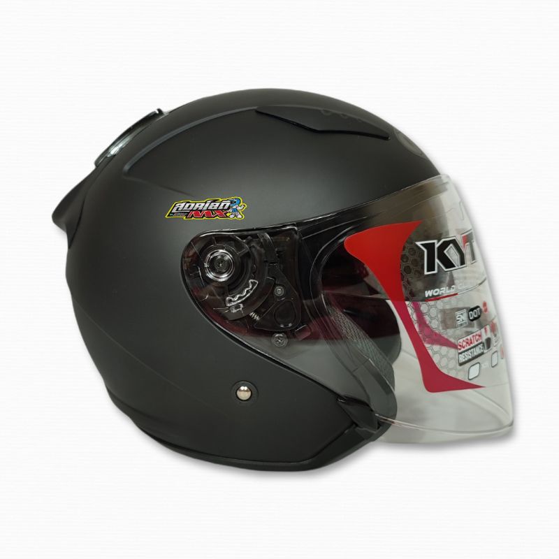 HELM KYT GALAXY FLAT R BLACK DOFF ORIGINAL HELM TOURING KYT HELM DOUBLE VISOR KYT GALAXY FLAT VISOR-6