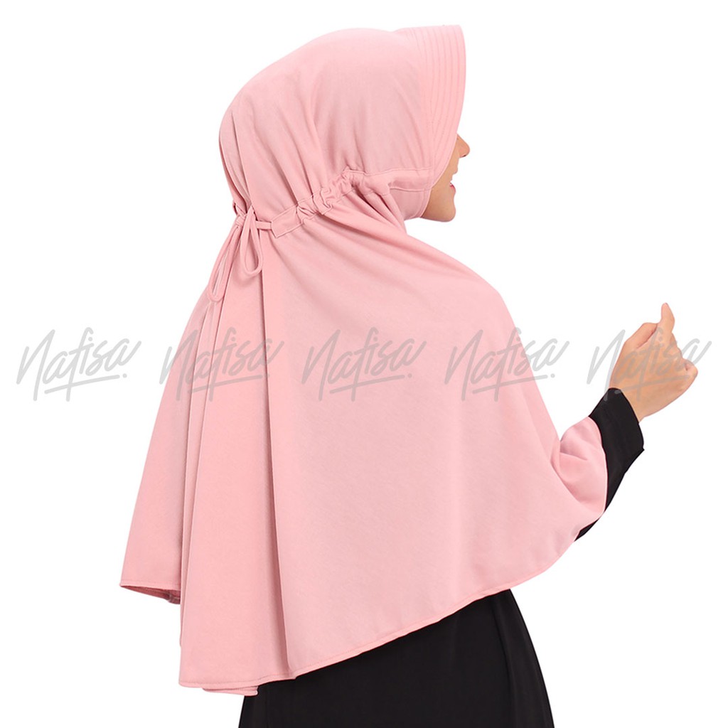 Jilbab Instan Serut Home Statis | Hijab Serut Santai L Pet Kecil Antem Kaos Khimar Kerudung Bergo