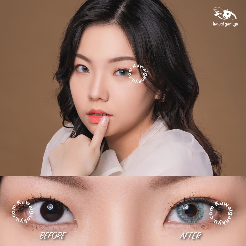 KawaiGankyu softlens - Princess anuna gray green (1botol)