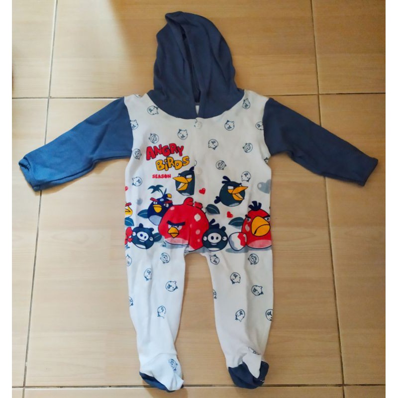 baju piyama bayi new born hood jumper romper