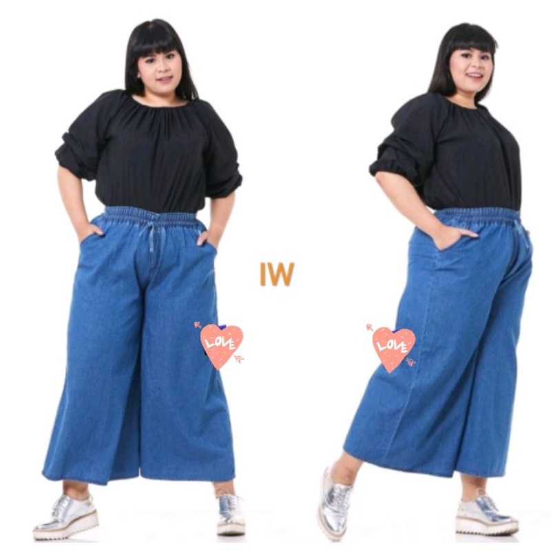 Celana Kulot Jumbo Semi Jeans Grey Kulot Jeans Jumbo Termurah