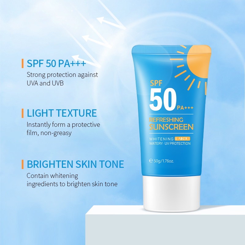 LAIKOU Sakura Whitening Sunscreem Tahan Air SPF50 Sunscreen Menyegarkan Wajah Tubuh