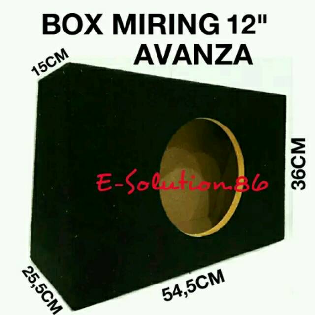 Box Subwoofer Miring Avanza 12" Box Salon Audio Mobil, Box Speaker BAHAN PARTIKEL Box Speker 12 inch