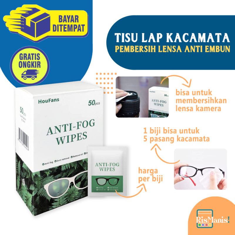 ANTI-FOG GLASSES WIPES - Tissue Ajaib Lap Kacamata Anti Embun Tisu Pembersih Lensa Kamera Kaca Helm