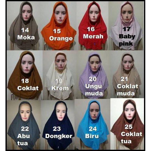 Jilbab instant KCB polos / Jilbab serut Husna