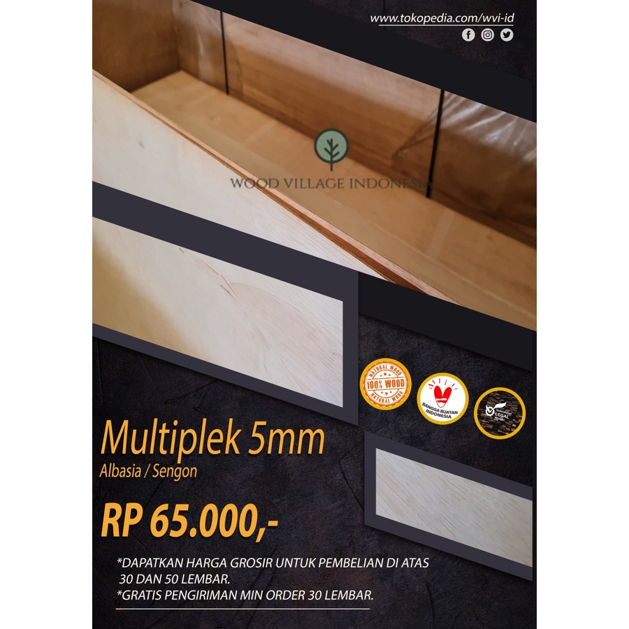 Multiplek / Plywood / Triplek Albasia 5mm 5 mm