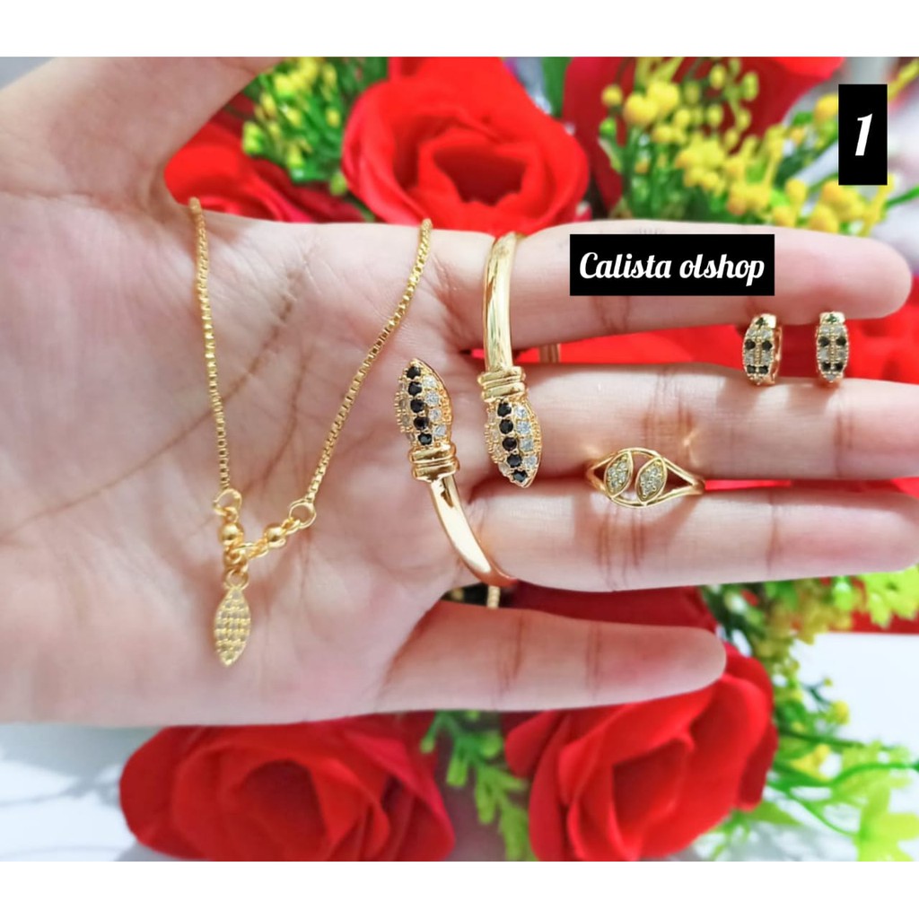 Calistanauliaolshop Set Anak Benggel Permata Xuping (COD)