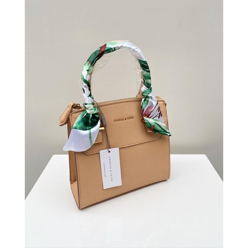 Scarf Wrapped Top Handle Bag