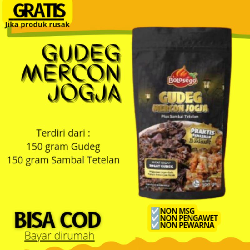 

PROMO GRAND OPENING & BERGARANSI ! 300 GRAM GUDEG MERCON LENGKAP DENGAN SAMBAL TETELAN LAUK SIAP SAJI PEDAS MURAH