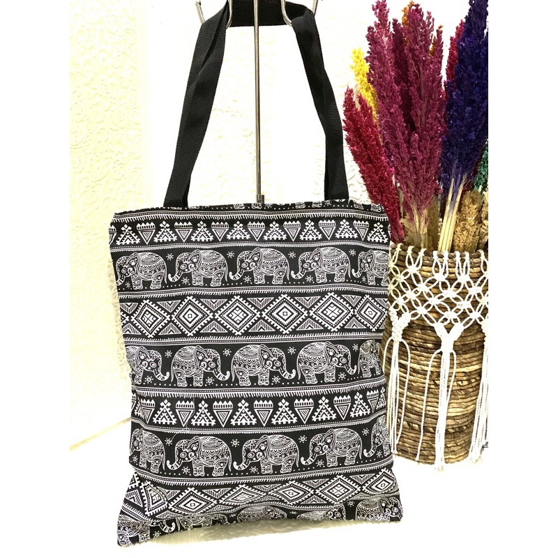 Tote kanvas new elephant