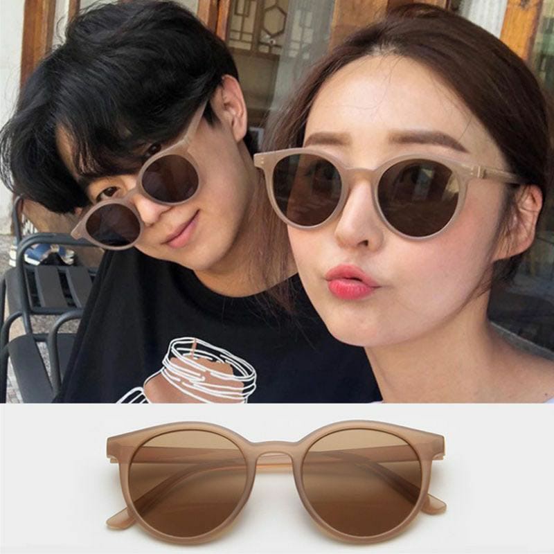 Korean Fashion Bulat Mata Kucing Kacamata Hitam Wanita/Pria Sunglasses