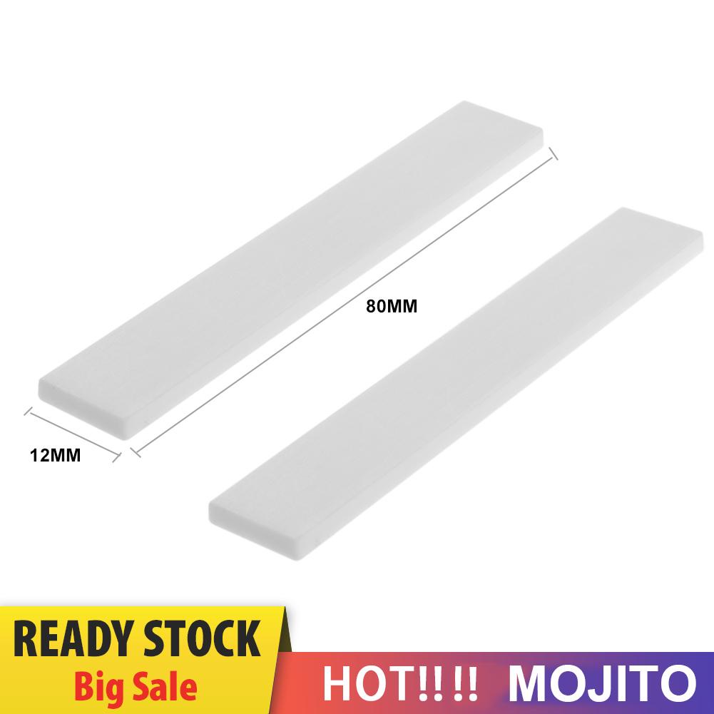 2pcs Bridge Saddle Blank Bahan Tulang Kerbau Untuk Gitar Akustik Klasik