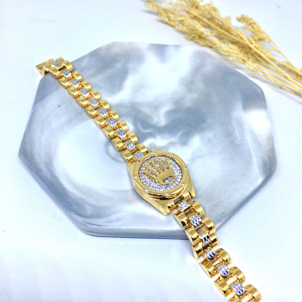 Gelang Emas Rantai Jam Mahkota Mata 375 8k