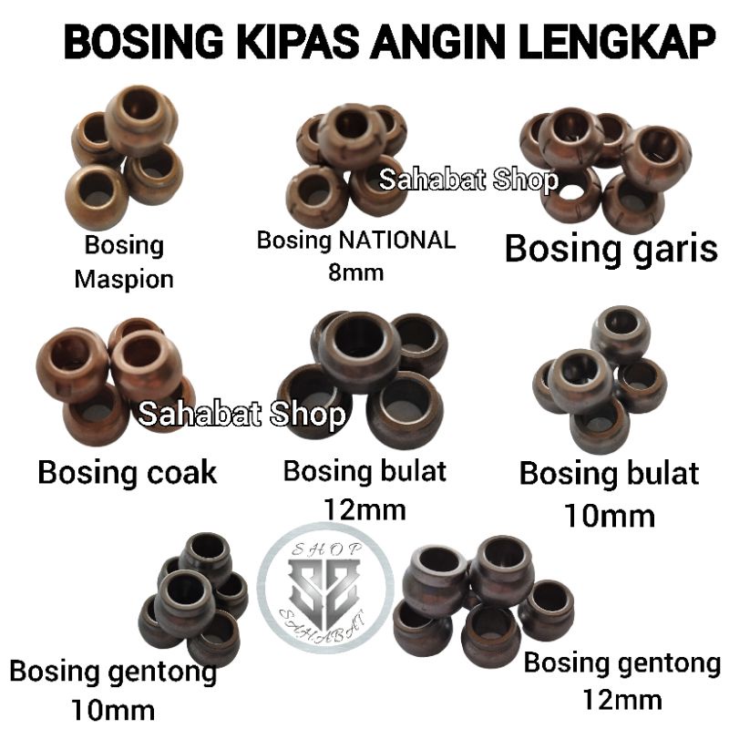 Jual Lengkap Bos Bosing Kipas Angin Umum Universal Bos Bulat Gentong Kuping As 10 12 Mm Shopee 7013